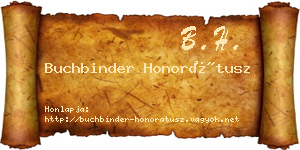 Buchbinder Honorátusz névjegykártya